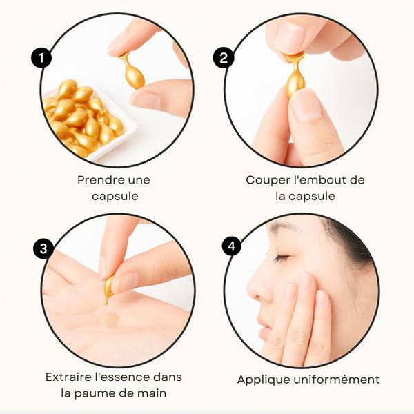 Capsules de soin visage – Acide hyaluronique et vitamine E